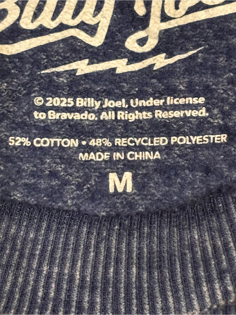 Billy Joel Graphic Crewneck Sweatshirt - Heather Navy Band Pullover - Picture 6 of 6